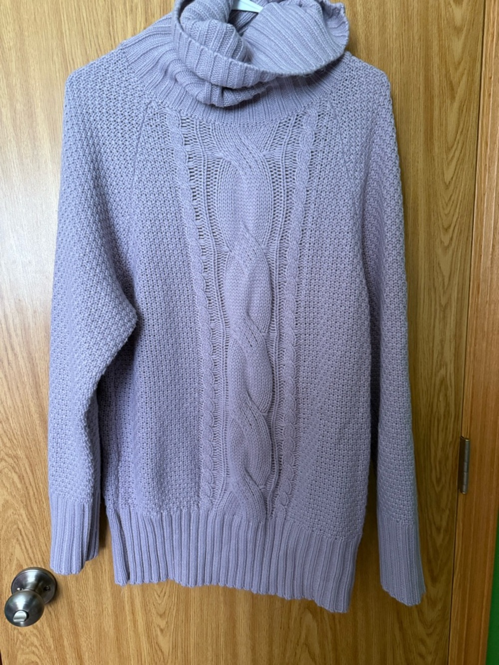 Pulse Lavender Cable-Knit Turtleneck Sweater